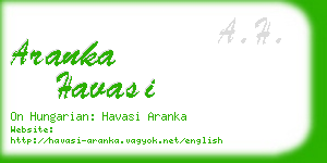 aranka havasi business card